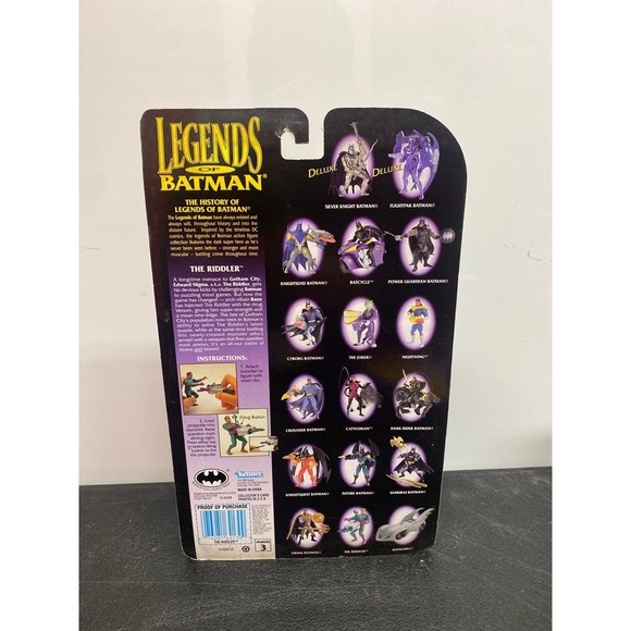The Riddler Legends of Batman  5” Action Figure 1995 Kenner Villain New In Box - Picture 2 of 2
